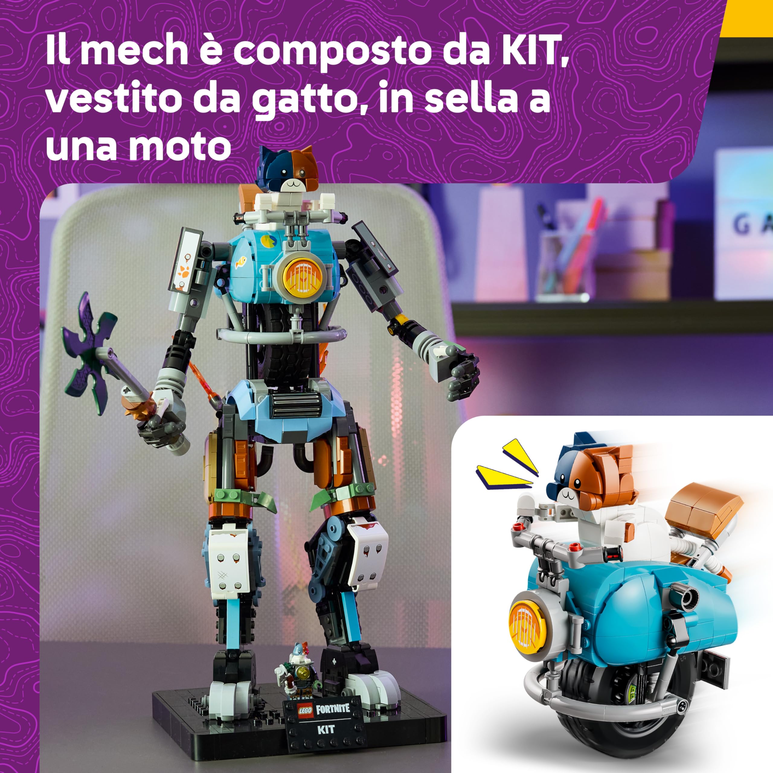 LEGO Fortnite KIT - Action Figure Giocattolo con Piccone Artigli Potenti e Ruota Girevole - Decorazione da Cameretta - Regalo per Gamer, Bambini e Bambine da 12 Anni in su Fan dei Videogiochi - 77081