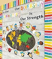 Vista 5 de Carson Dellosa All are Welcome - Bordes de 65 pies para tablón de anuncios de rayas de arcoíris, 1 rollo de ribete colorido para pizarra blanca