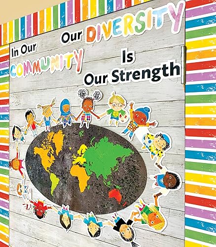 Vista 186 de Carson Dellosa Grow Together - Bordes de madera clara para tablón de anuncios de 65 pies, 1 rollo de ribete natural para pizarra blanca, corcho