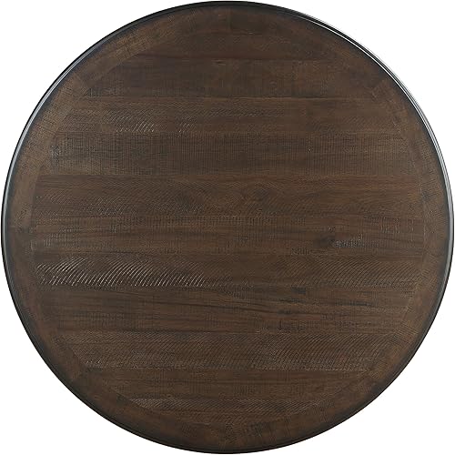 Miniatura 5 de Lexicon Braun Mesa de comedor redonda de 47.5 pulgadas de diámetro, mesa de cocina pequeña redonda de 30.5 pulgadas de alto para 2 a 4, marco de