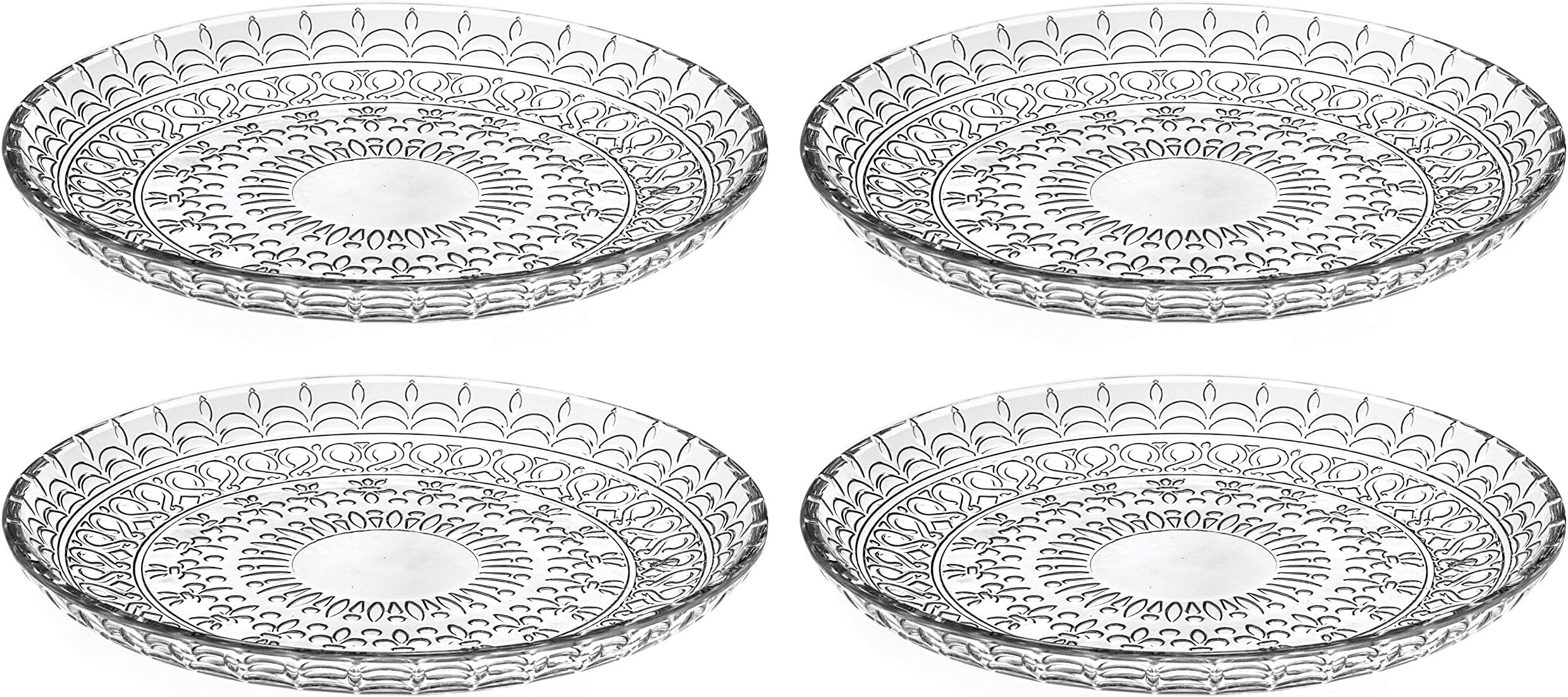 Glass Salad Plate Set of 4 Plates For Salad