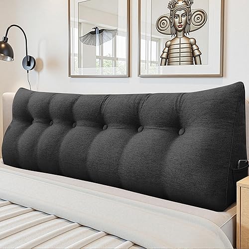 Miniatura 7 de Almohada de Cabecero en Forma de Cuña - Almohada Triangular para Cabecero de Cama, Almohada de Cuña para Descanso en la Cama, Almohada para Sentarse