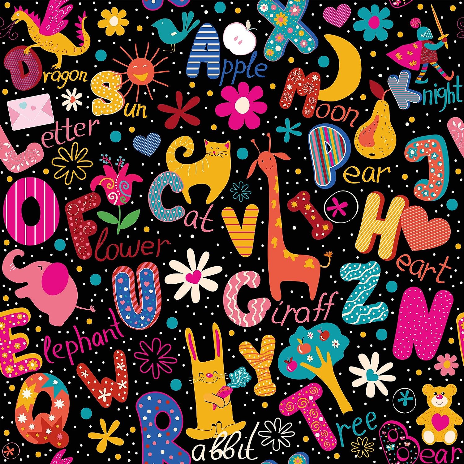 Walls By Me Peel and Stick Neon Fantasy Children Removable Wallpaper 1627-2ft x 4ft (61x122cm)