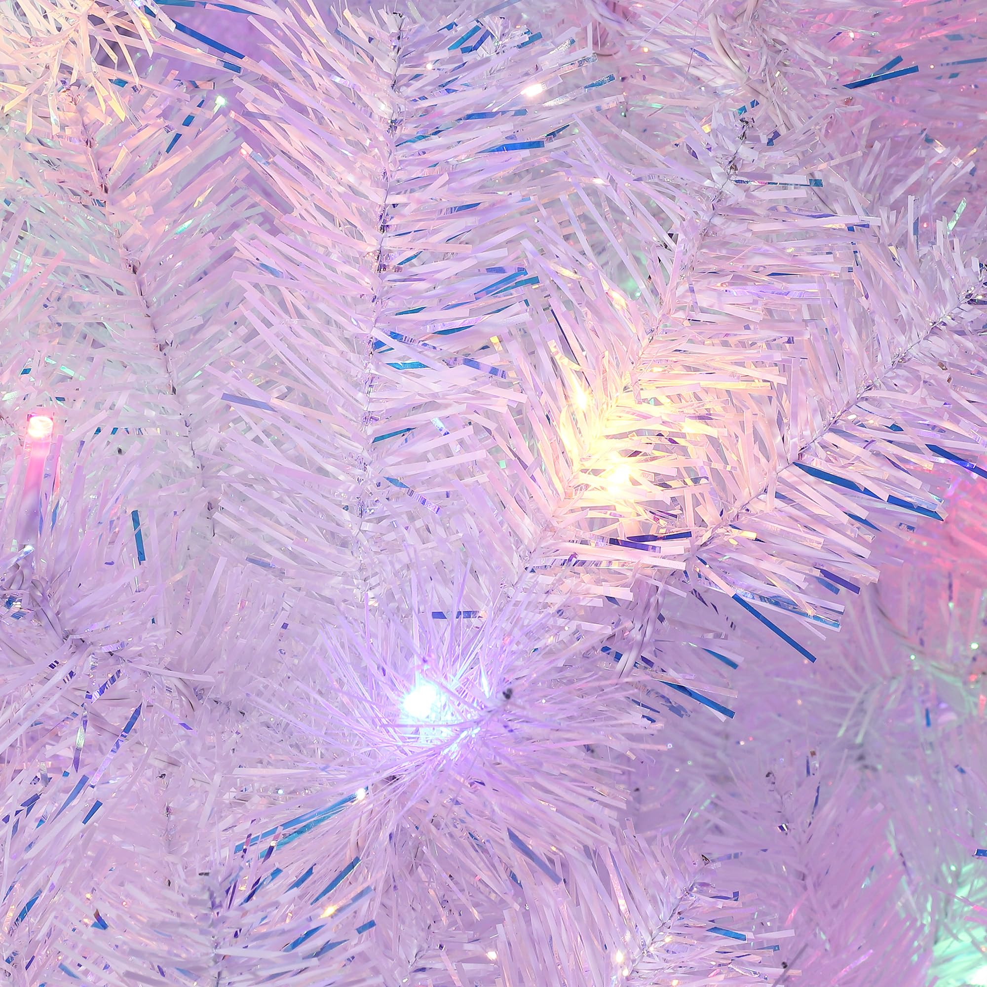 GarveeHome Sapin de Noël artificiel pré-éclairé de 1,4 m avec lumières LED blanches chaudes et support en métal, décoration de Noël artificielle pour la maison, le bureau, les fêtes