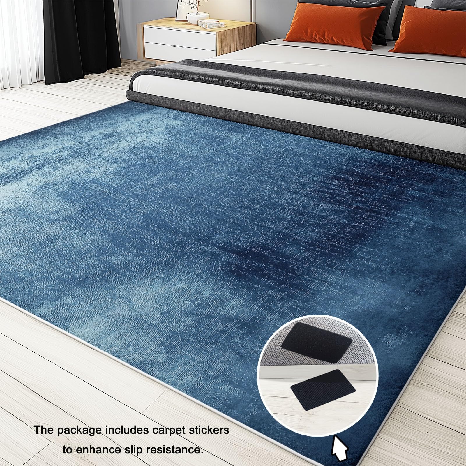 Generico Tappeto Salotto Trama Blu Astratta 120x180cm Tappeto Soggiorno Pelo Corto Lavabile, Tappeti Camera da Letto, Tappeti Antiscivolo per Interni e Esterni