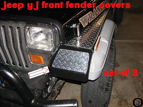 Miniatura 4 de Se adapta a la cubierta del guardabarros delantero con placa de diamante Jeeep YJ