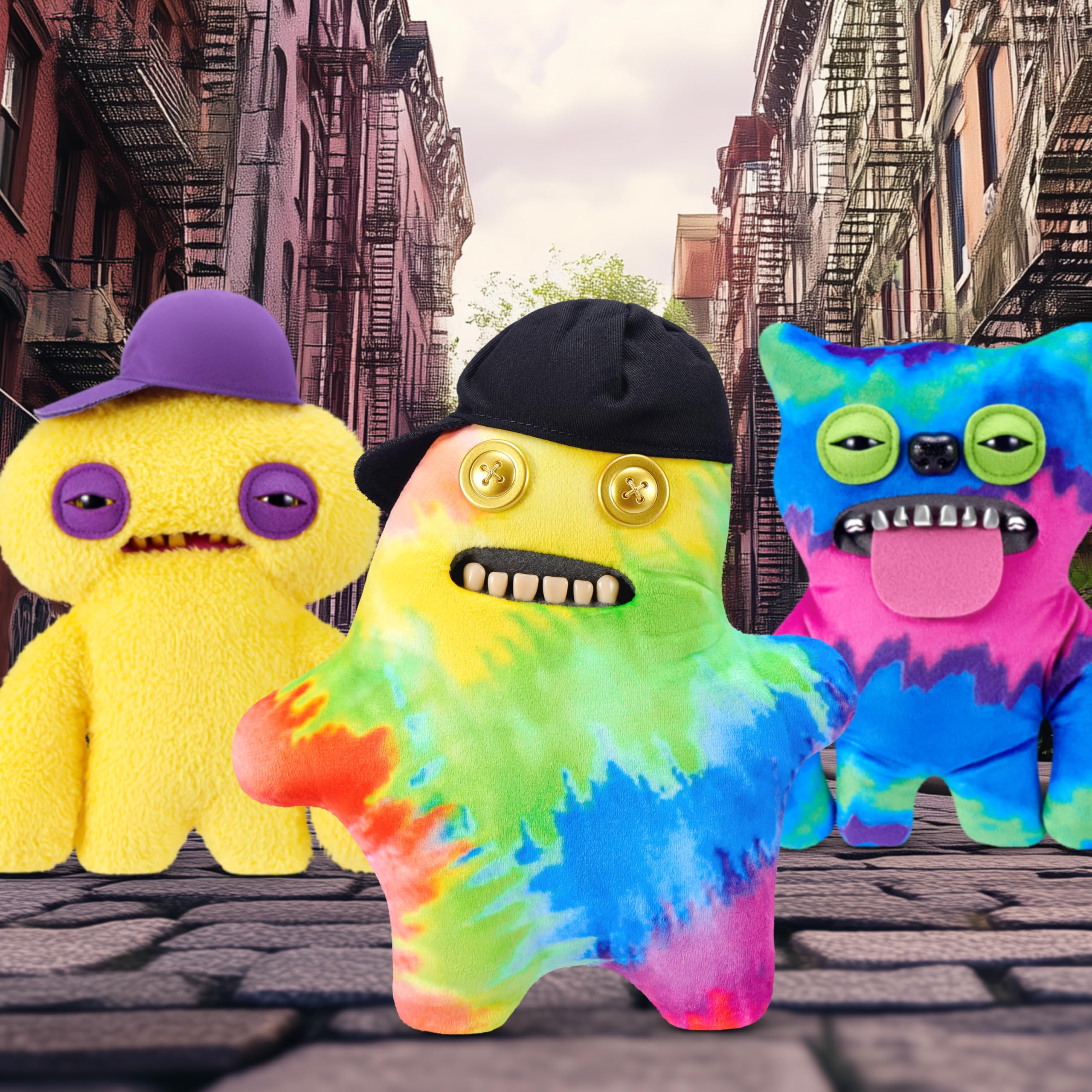 Fuggler Fugg Life 9-Inch Plush Toy (Sir Splodge A Lot) by ZURU, Funny Ugly Monster Stuffed Animal with Human-Like Teeth - Image 4