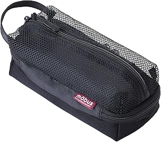 3層構造で上部がメッシュルームになっていてガジェットもマステも収納できる大容量ペンケース［mobus/モーブス 3層ペンケース］MOS-PN (ブラック)