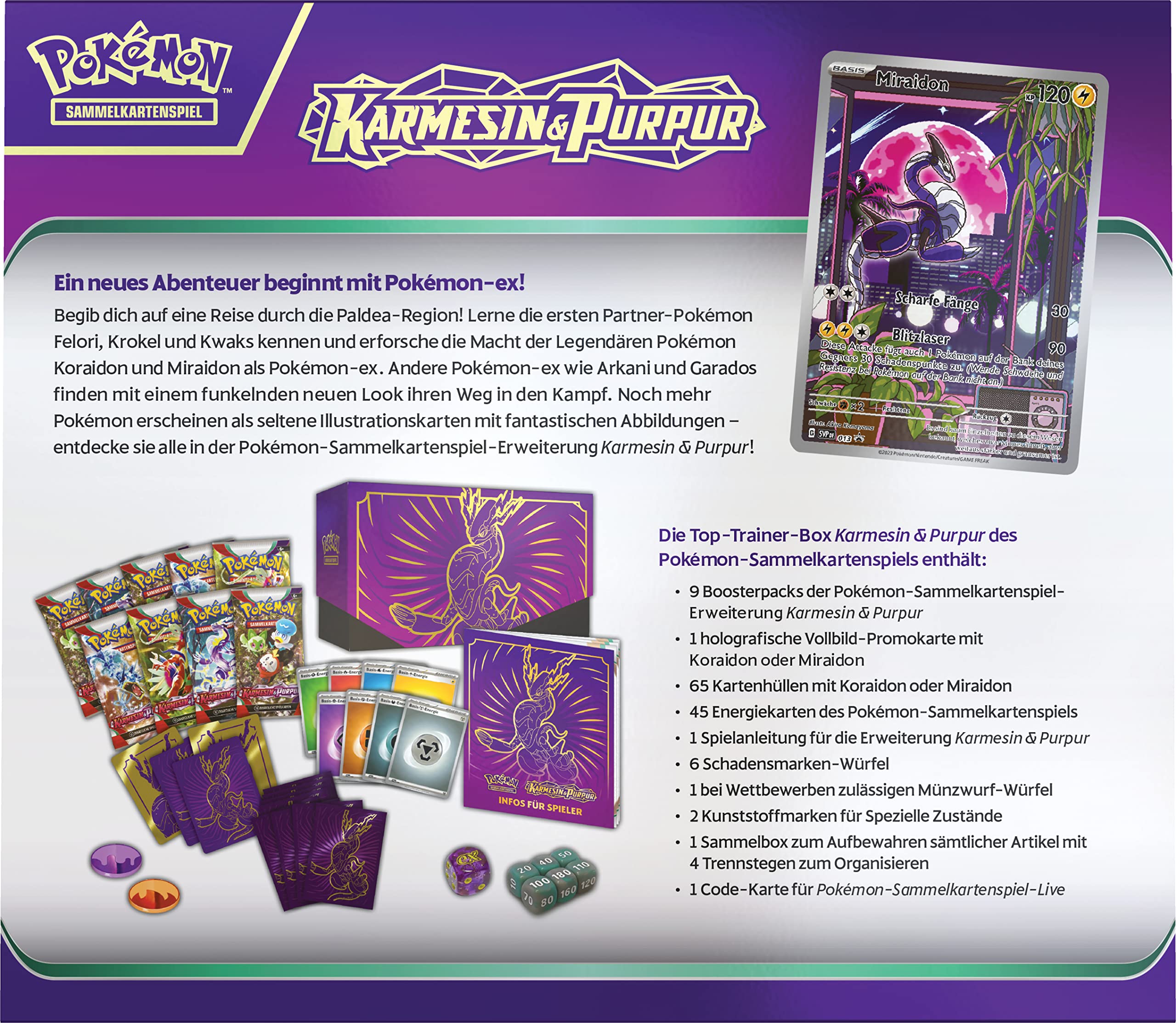 Pokémon Karmesin & Purpur Gra Karciana, Wielokolorowy, Od 6 Lat