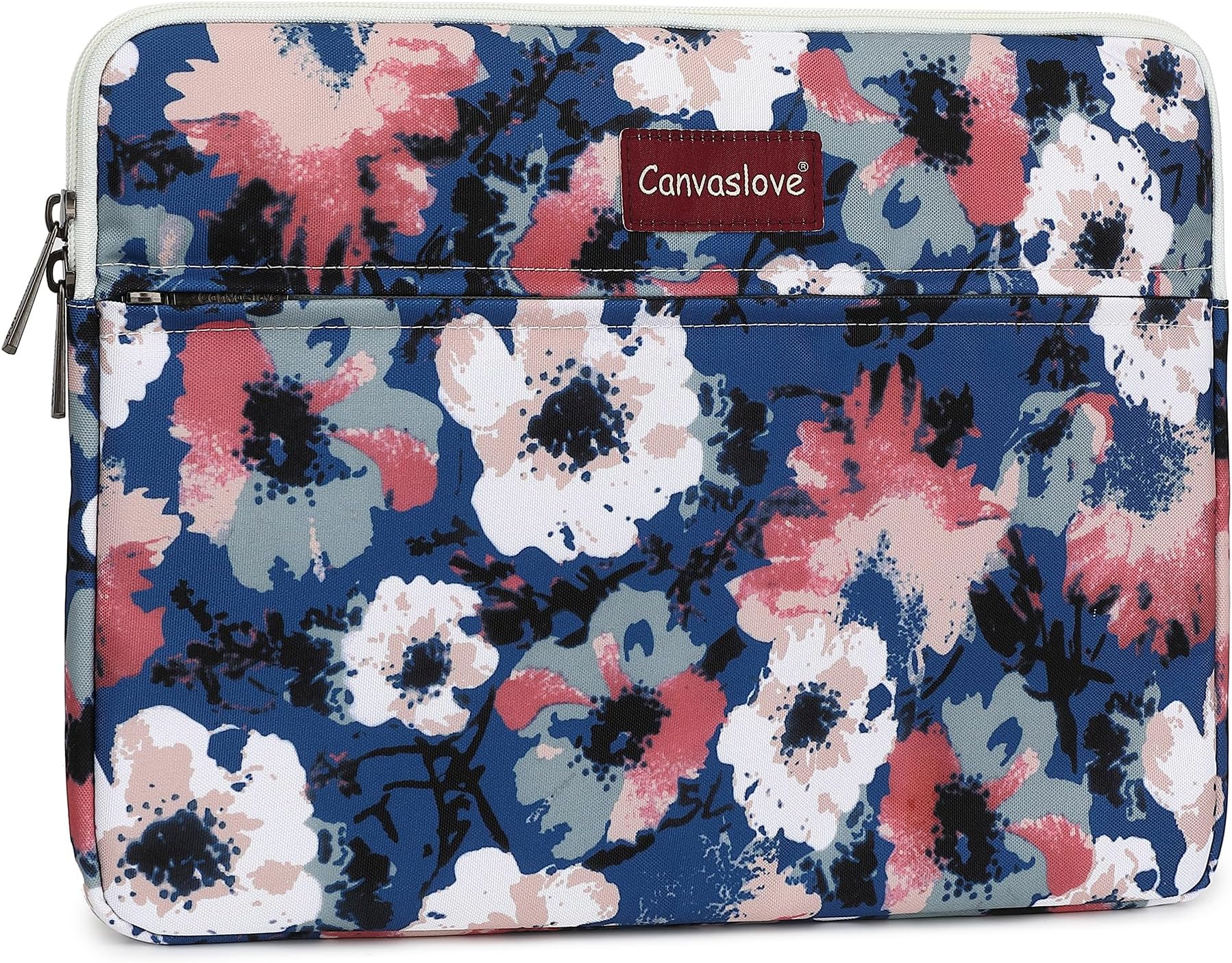 Canvaslove Camellia Pattern Laptop Sleeve Case Bag with Pocket For MacBook Pro 14 inch and 14 inch Laptop