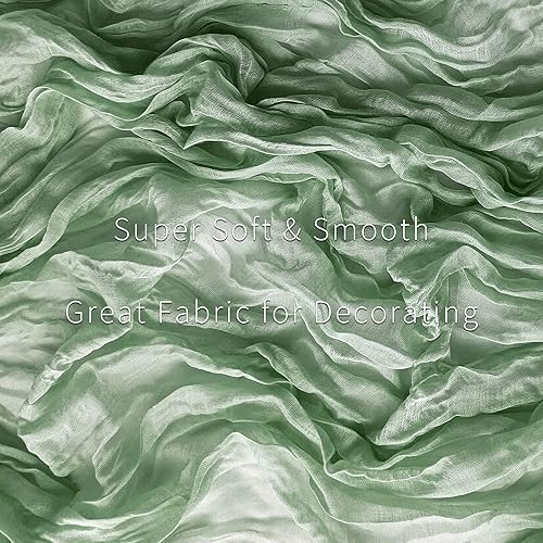 Miniatura 2 de Paquete de 2 caminos de mesa de gasa verde salvia, 10 pies, decoración bohemia de queso para boda, baby shower, arco de postre, decoración del día