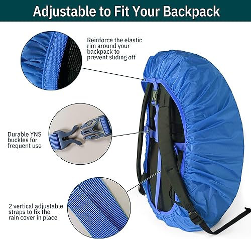 Miniatura 3 de Unigear Funda impermeable para mochila de 196.850 in, ultraportátil y duradera con 2 correas antideslizantes con hebilla, diseño de bolsa de