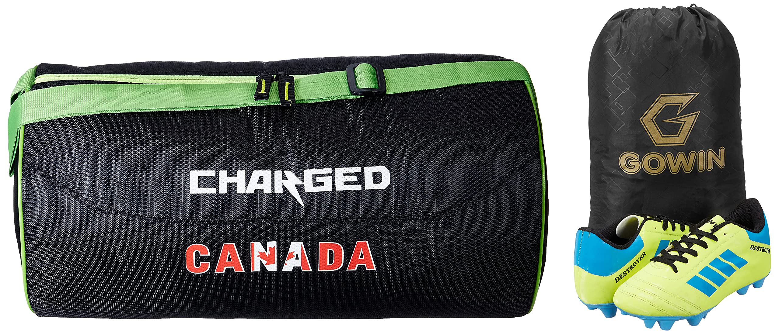 Sports Bag Canada Large Black with Gowin Football Shoe Destroyer Cyan Size-5-picture-18