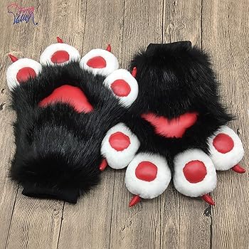 Wolf Poten Handschoenen Katten Poten Dier Vossen Poot Vingerloze Wanten Cosplay Halloween Fancy Party Kostuum Accessoires Faux Bont Pluche Harige Katten Klauw Fursuit