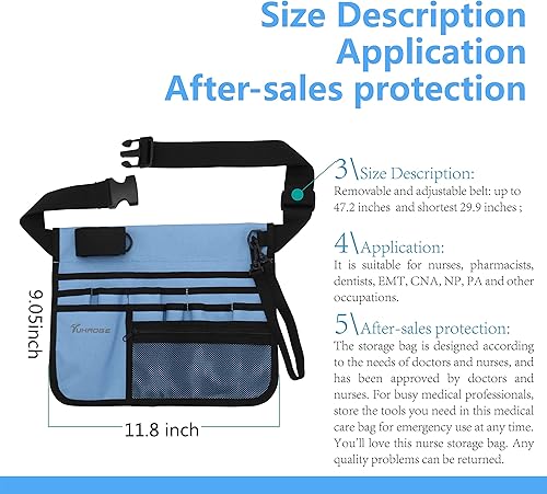 Vista 62 de Bolsa de almacenamiento de enfermera Bolsa de almacenamiento multifuncional para enfermeras, kit médico Bolsa de cintura práctica bolsa de SL46BH