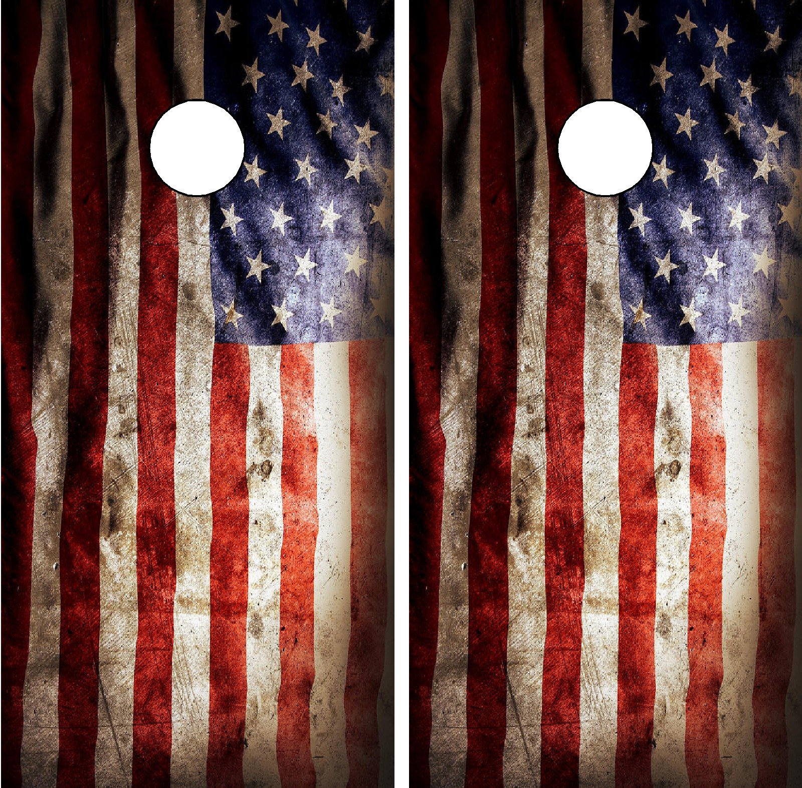 GRAPHIX EXPRESS Cornhole Board Wraps - Cornhole Wraps for Boards - Cornhole Decals for Boards - Cornhole Vinyl Board Wrap - Cornhole Skins for Boards - Cornhole Set - C196 Distressed American Flag