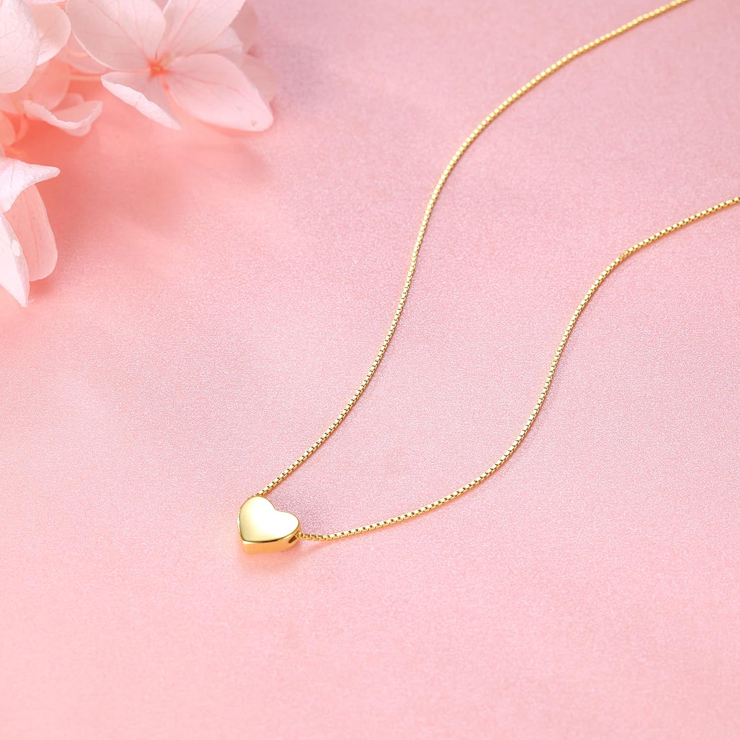 SLUYNZ Genuine 925 Sterling Silver Tiny Love Heart Pendant Necklace for Women Simple Sweet Heart Choker Necklace