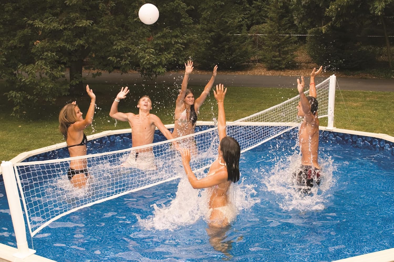 Pool Jam Combo Basketball and Volleyball Above Ground Swimming Pool Water Games