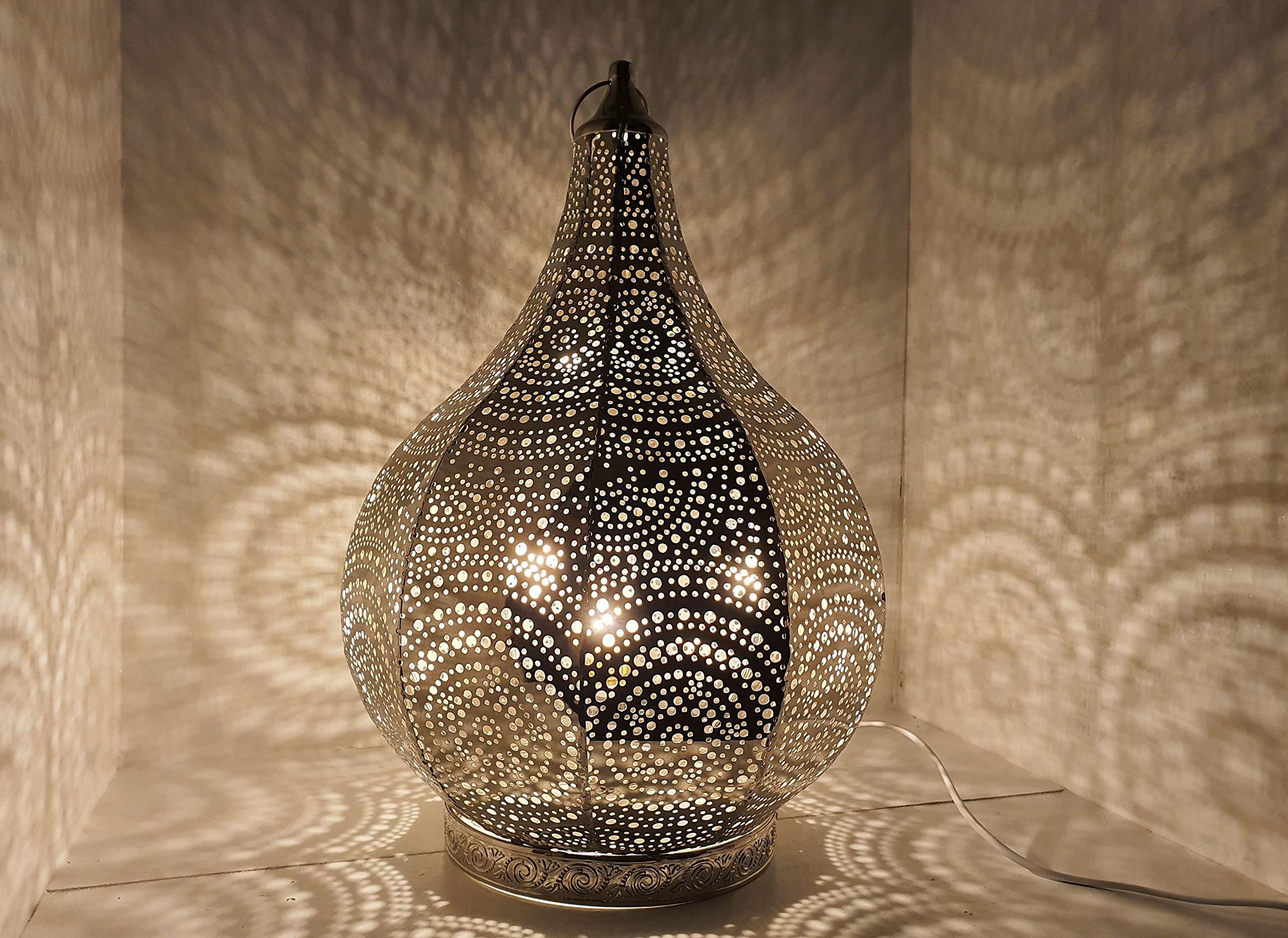 Stunning Moroccan Style Vintage Washed Cutwork Shadow lamp