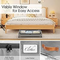 Vista 6 de Yecaye Under Bed Storage with Wheels, 2 Pack Under Bed Storage Containers, Large Under Bed Rolling Storage with Clear Window & Label, Bedroom