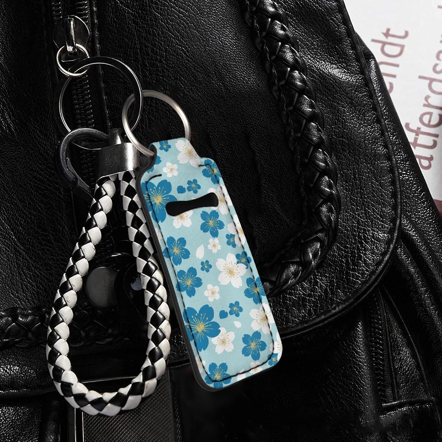 CLOHOMIN Chapstick Holder Keychain Girl Lip Gloss Holder Organizer Neoprene Lipstick Protective Sleeve for Women image 3