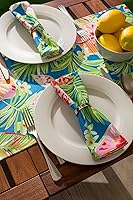 Vista 6 de DII Summer Floral - Colección de mesa para exteriores, resistente a las manchas y al agua, juego de servilletas, floral