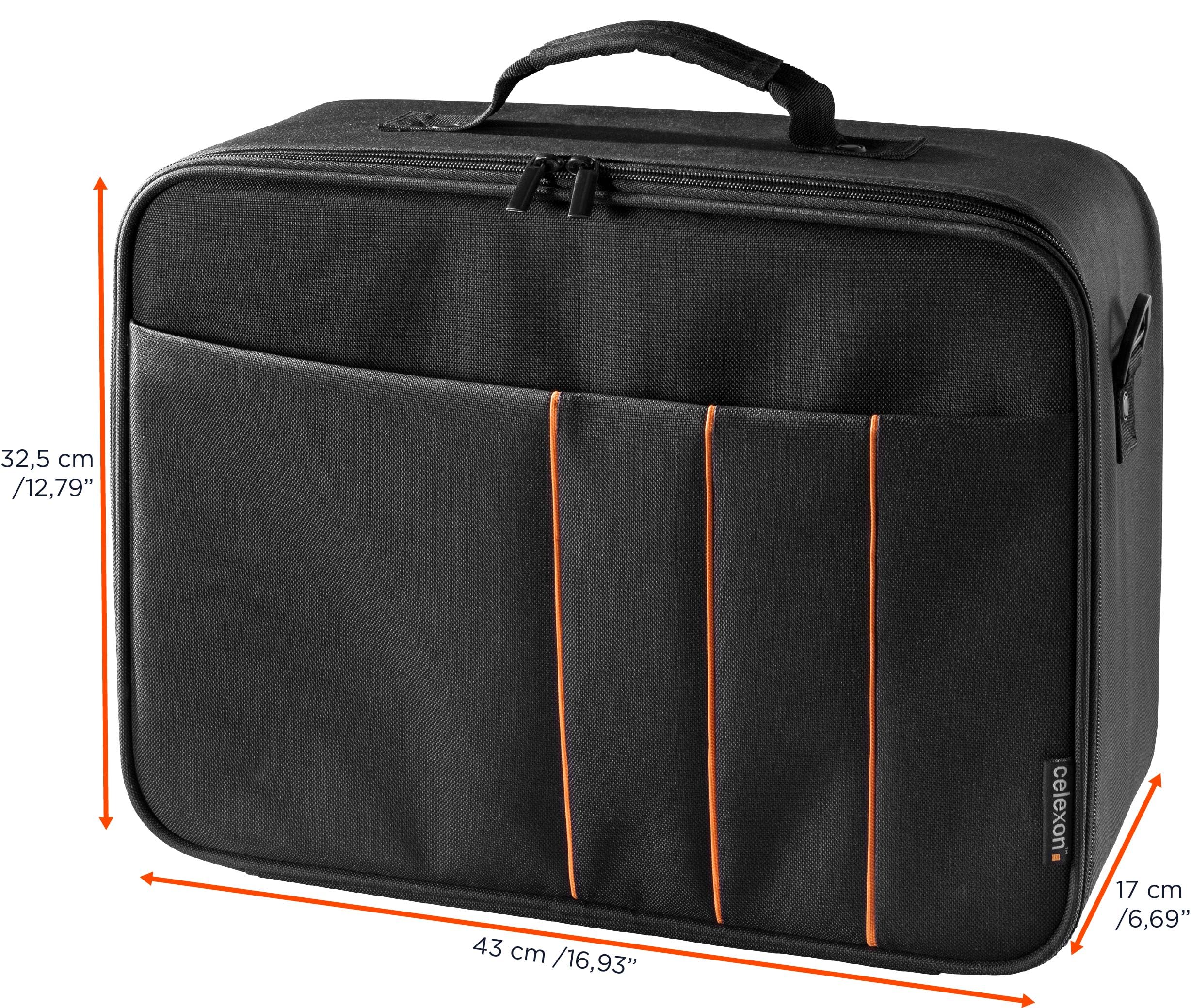 celexon Sacoche de Transport pour vidéoprojecteur Economy Large - 41x29x15cm - Lavable & imperméable - Armature en Coque Rigide - 100% Polyester - Noir