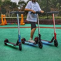 Vista 5 de Classic Foldable Electric Scooter for Kids, Bright Front Lights, Shining Pedal Lights, LED Display, Dual Brakes 150W Motor Kids Electric Scooter