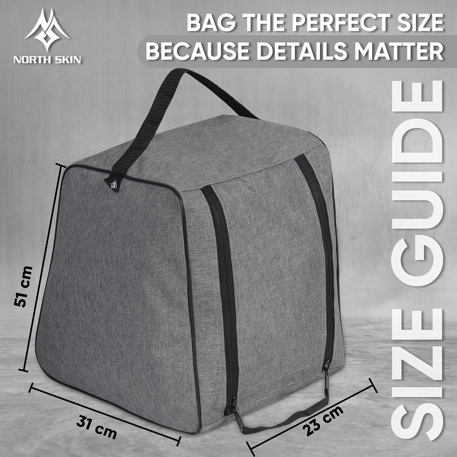 Shoe Bag Waterproof Sports Golf Boot Bag | Odor-Resistant Gym Kit Organiser Storage | Hiking Travel Dust-Proof Storage Bag for Wellington, Cowboy, Football, Rugby, Cricket Shoe (Grey)