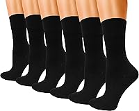Winterlace Women's Bamboo Rayon Viscose Crew Socks - 6 Pairs Soft Thin Trouser Dress Socks Bulk Pack