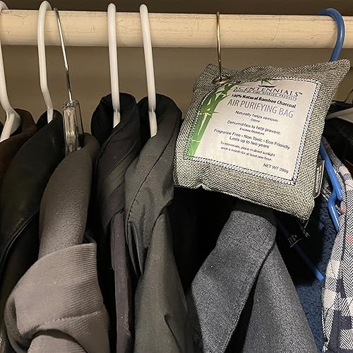Miniatura 4 de Scentennials Bolsa purificadora de aire de carbón de bambú, bolsas de carbón activado, absorbente de olores, absorbente de humedad, ambientador