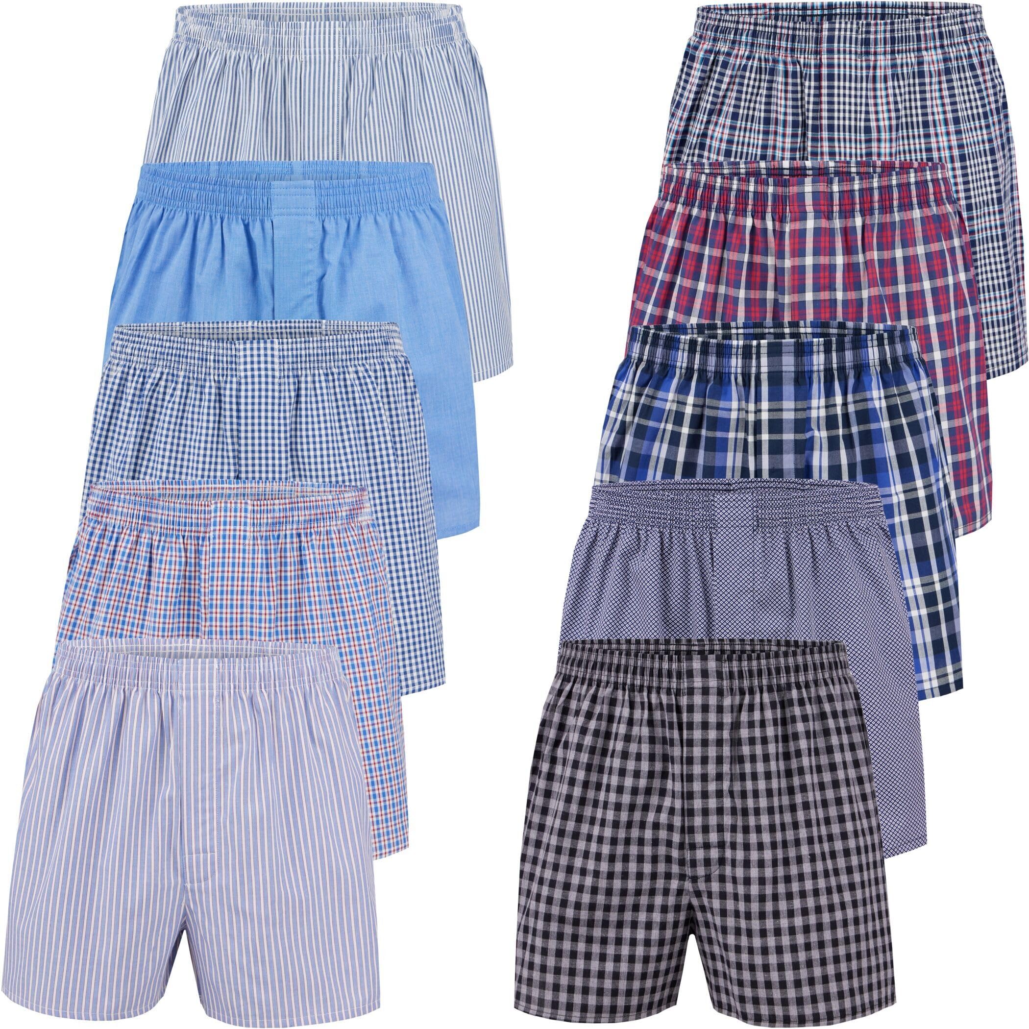 City Life 10er Pack Herren Boxershorts 100% Baumwolle - Atmungsaktive Webboxer, bequem & trocknergeeignet, S-4XL, Farbe:Mehrfarbig (Business Multicolour), Grösse:S