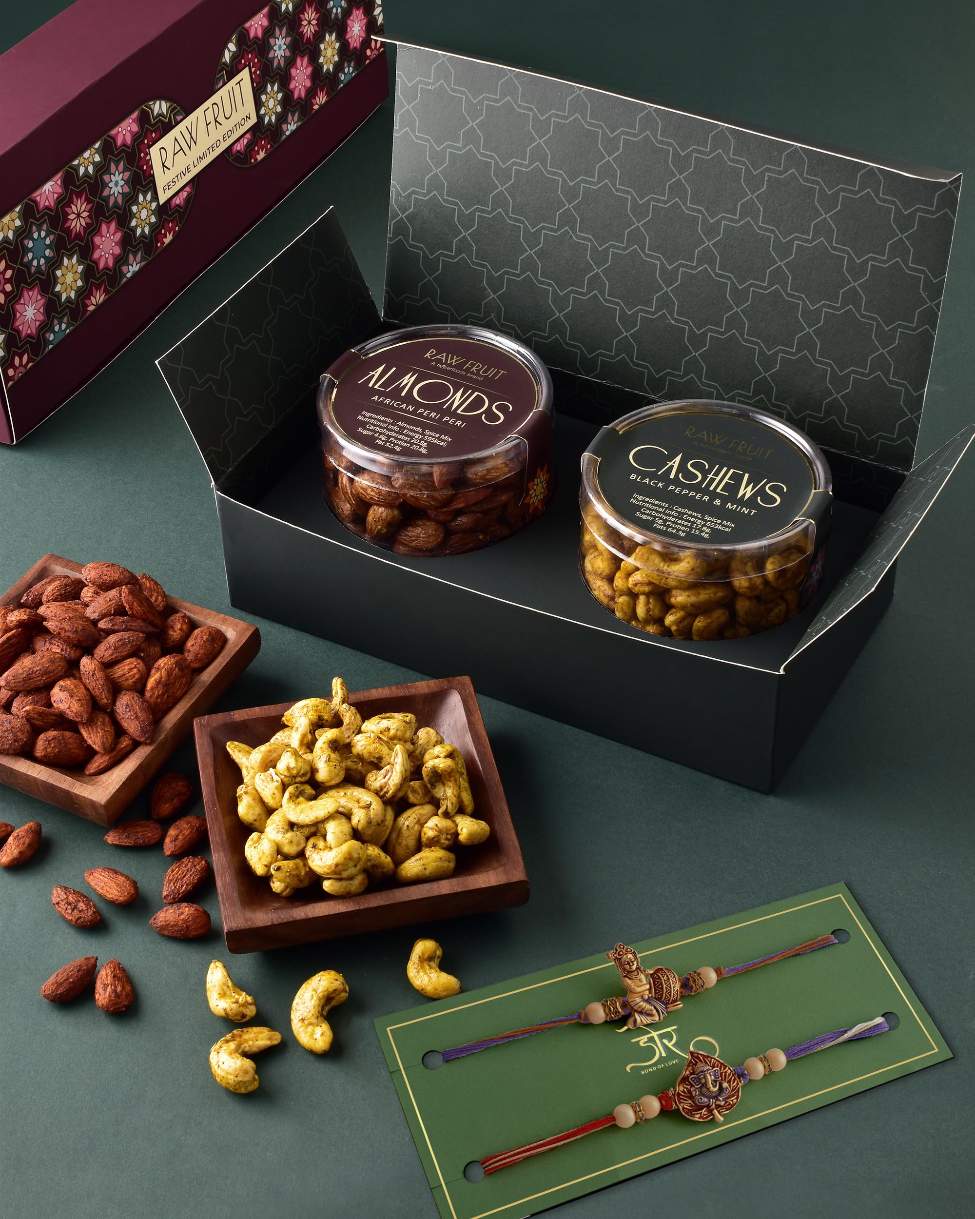 HYPERFOODS Rakhi Set Of 2 Dry Fruits Pack Rakhi Gift Hamper Rakhi With Dry Fruits Rakhi For Brother Small Pet Jar Pack Of 2 Dry Fruits Roasted Cashew Almond Balgopal Ganesha Rakhi Set Of 2 (B0CDLKQ3GK) Amazon Price History, Amazon Price Tracker