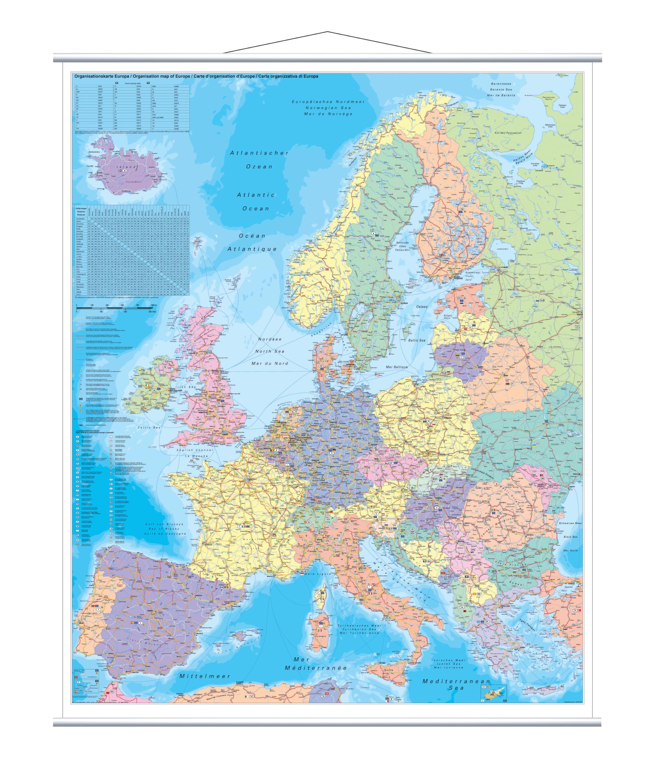 Franken KAM700 - Mapa de Europa, laminado, se puede escribir en él, 137 x 97 cm