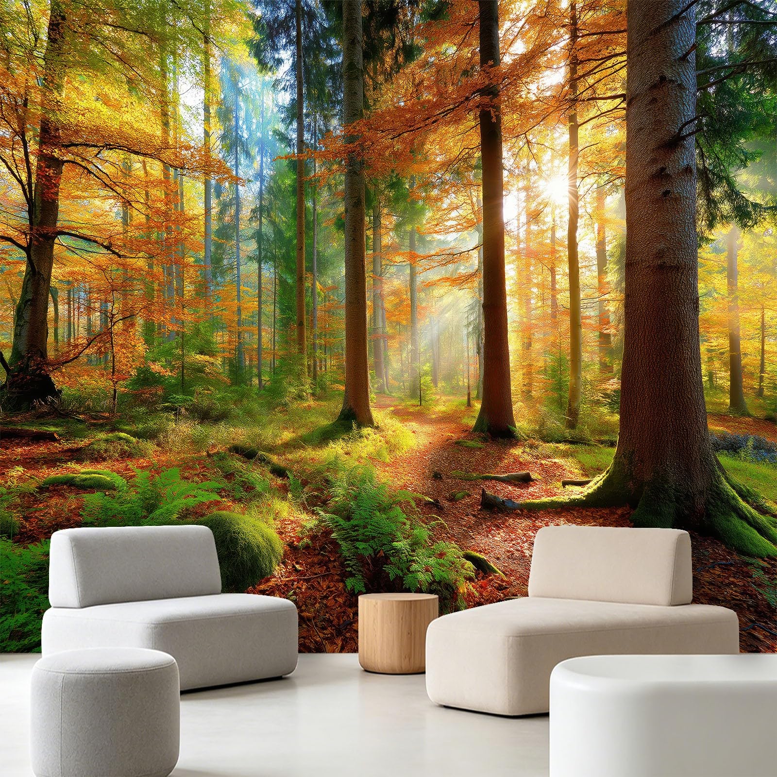 WTD - Papel pintado fotográfico (fieltro, 300 x 210 cm), diseño de bosque