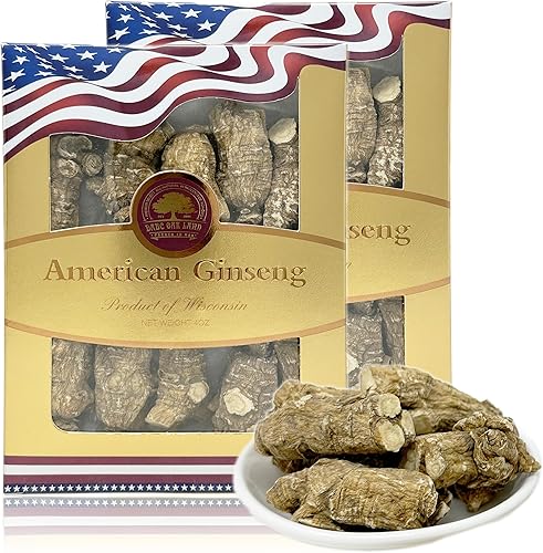 DOL Ginseng americano cultivado a mano Wisconsin American Ginseng Pearl Ginseng en caja. (2 unidades grandes de 4 onzas)