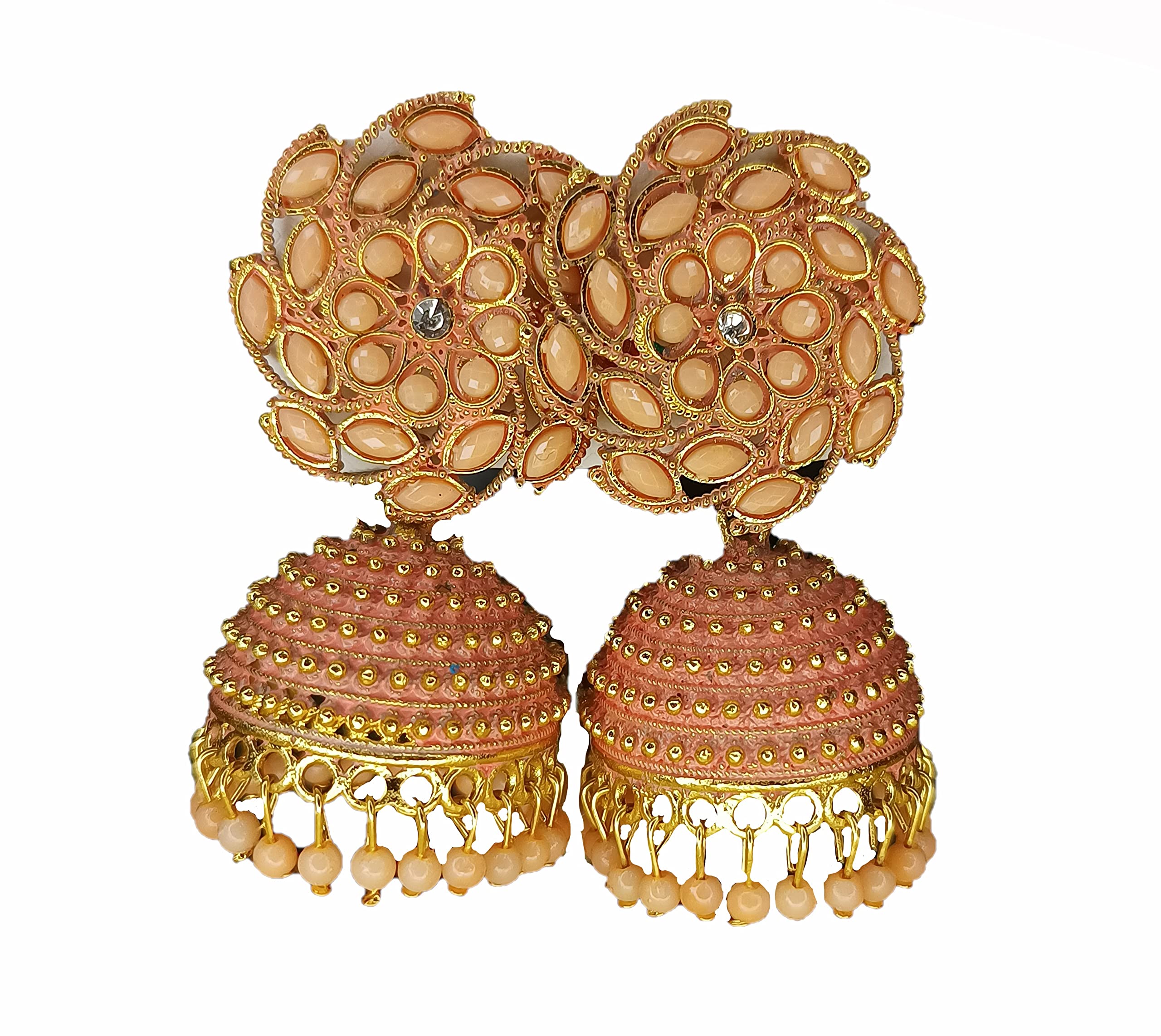 DS9 Creations Multi Coloured Metal Alloys Jhumkas | Light-weight and non-allergic (Peach) (B0B94K3XC6) Amazon Price History, Amazon Price Tracker