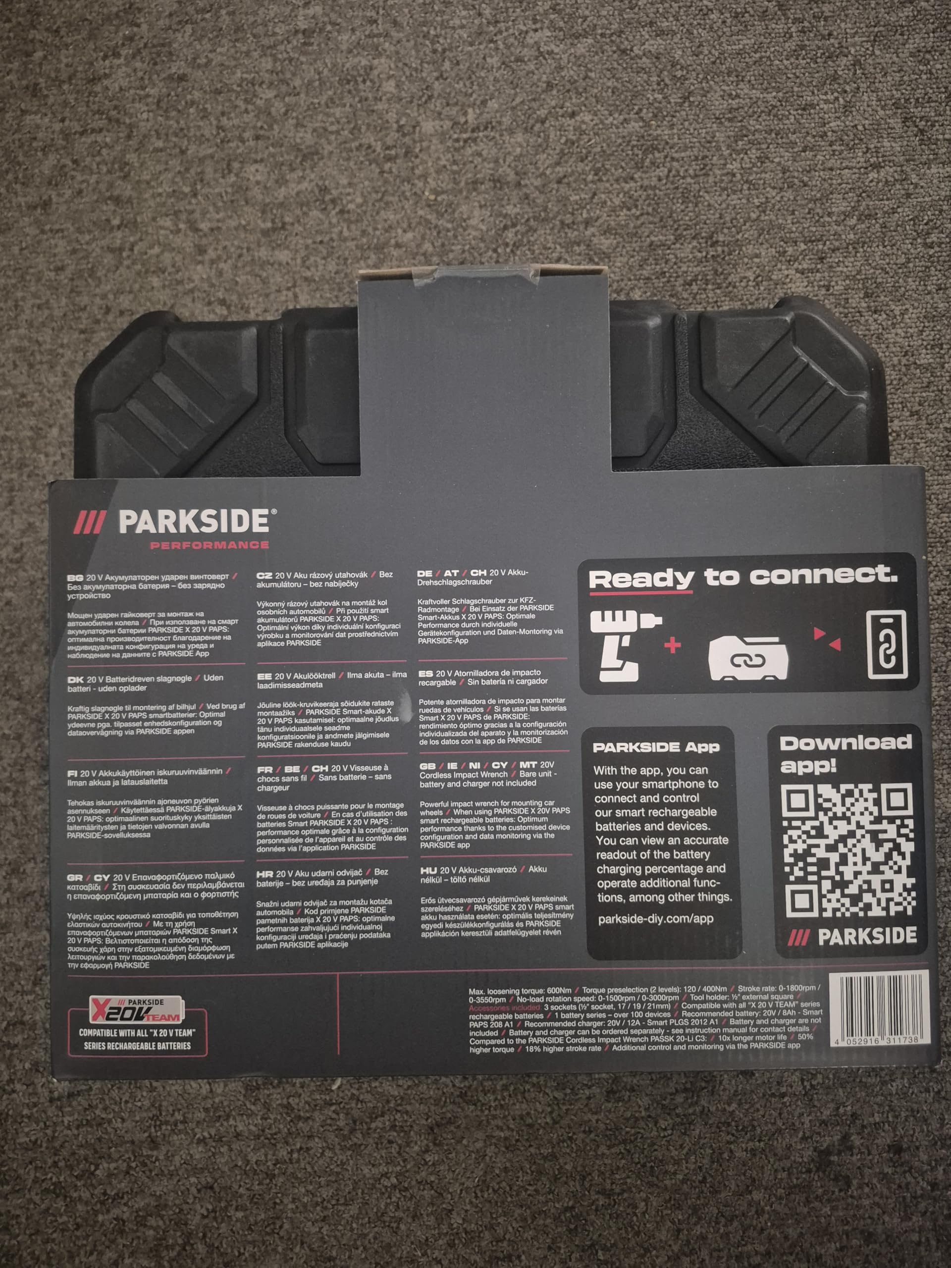Parkside Performance PPDSSA 20 Vissatrice a impulsi senza fili 20-Li, 20 V con custodia e 3 punte in acciaio