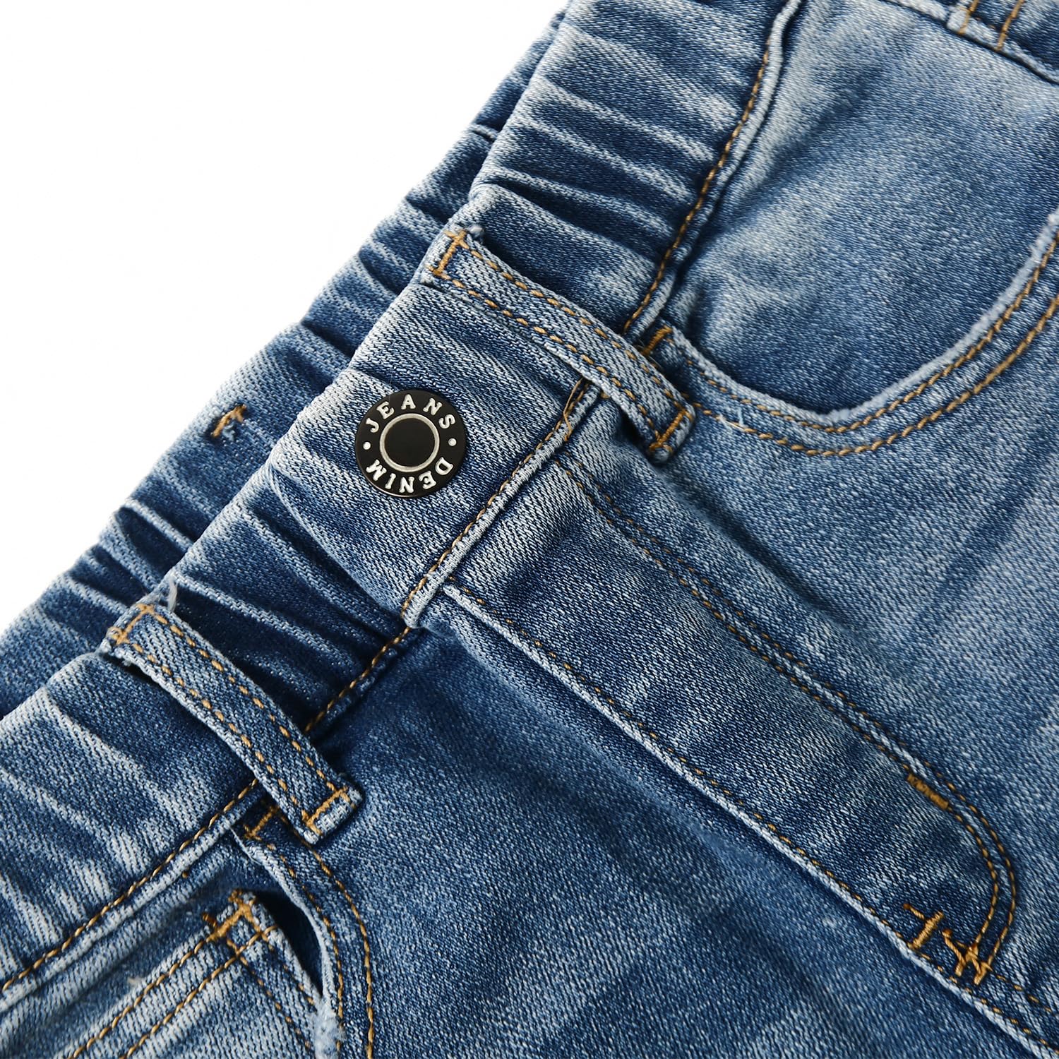 KIDSCOOL SPACE Pantalón Vaquero con Volantes y Cinturilla elástica para niña