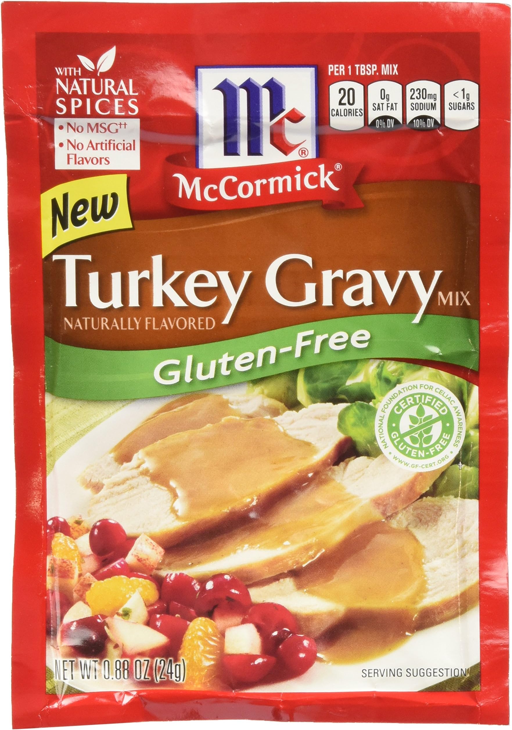 McCormick Gluten Free Brown Gravy Mix, 0.88 oz (Pack of 12)