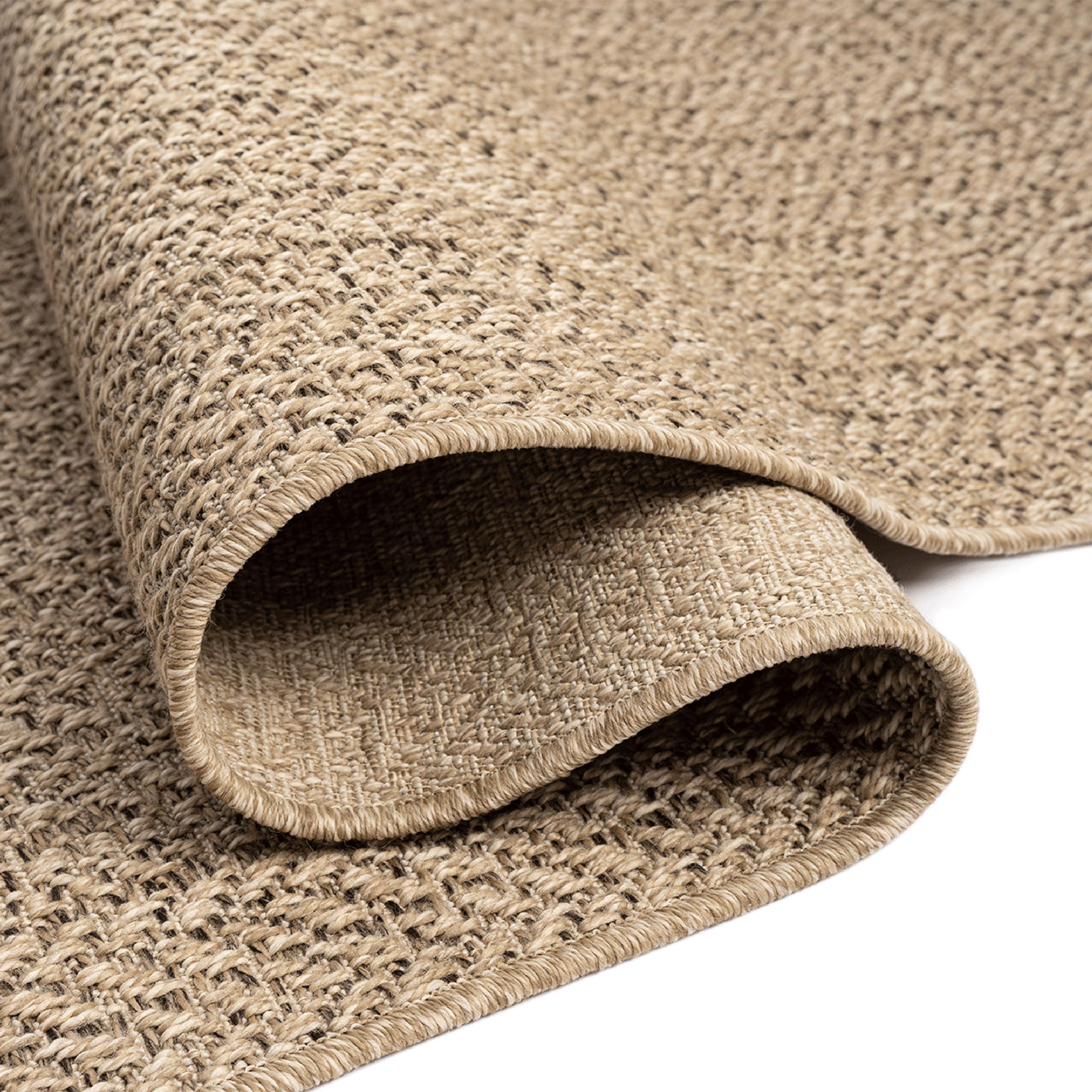 Teppich-Traum Tappeto da esterno grande moderno e resistente effetto juta, perfetto per balconi, giardini e terrazze 240x340 cm