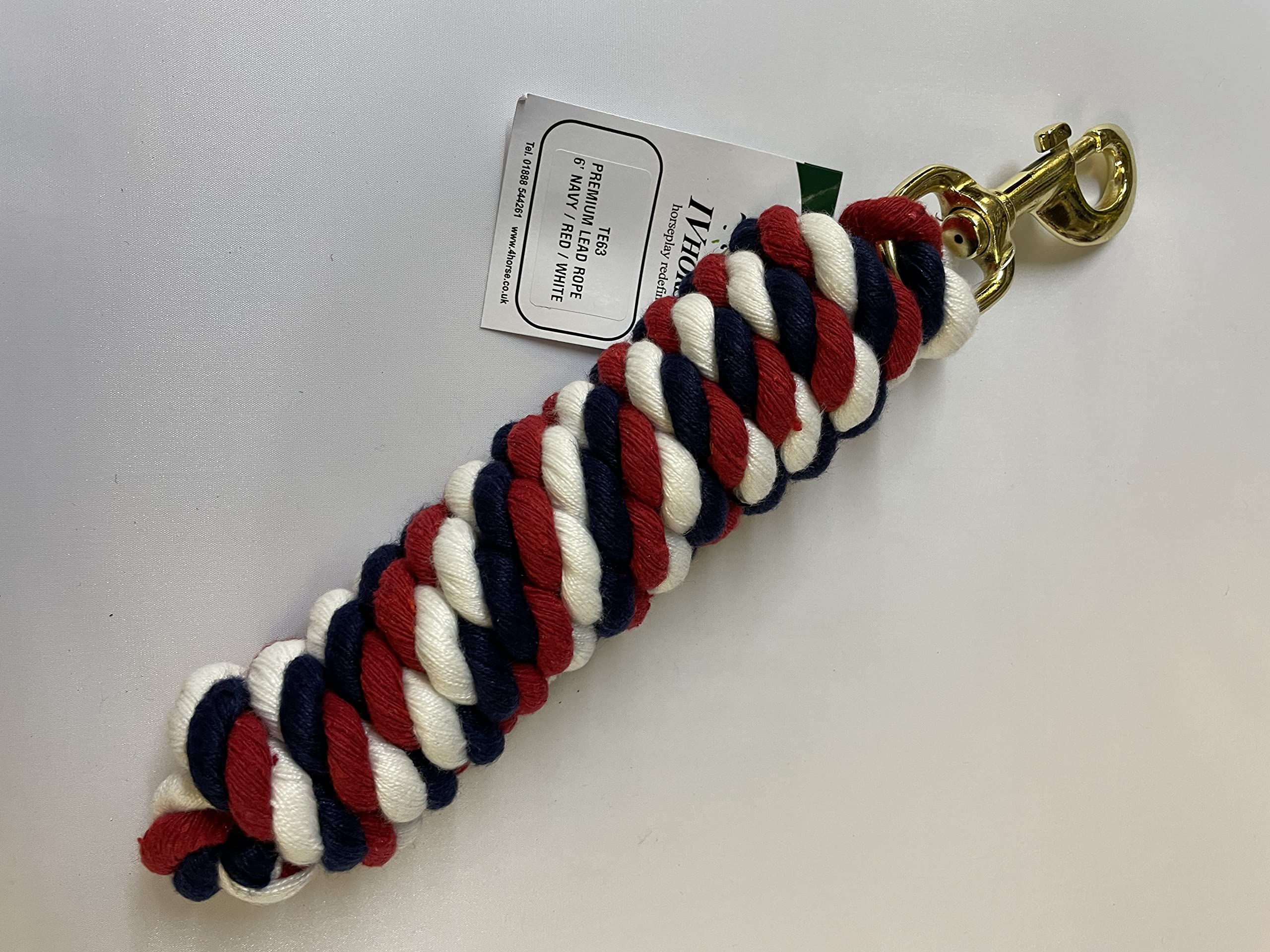 IV Horse 6' Mulit Coloured Acrylic Leadrope (Navy/Red/White)