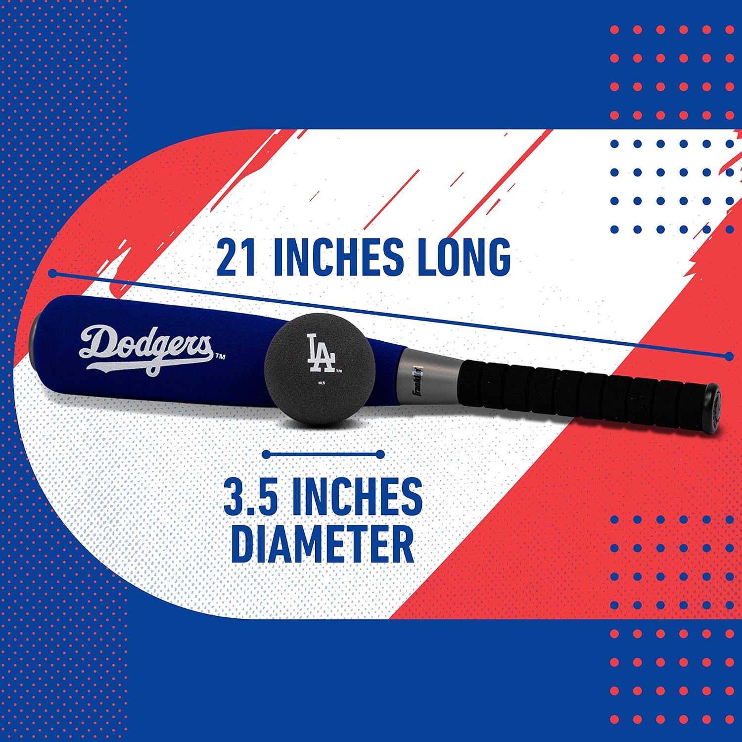 Franklin Sports Los Angeles Dodgers Foam Bat & Ball Set - 21" Soft Jumbo Team Baseball Bat and Ball Team Logo - MLB Official Licensed Product : Sports & Outdoors