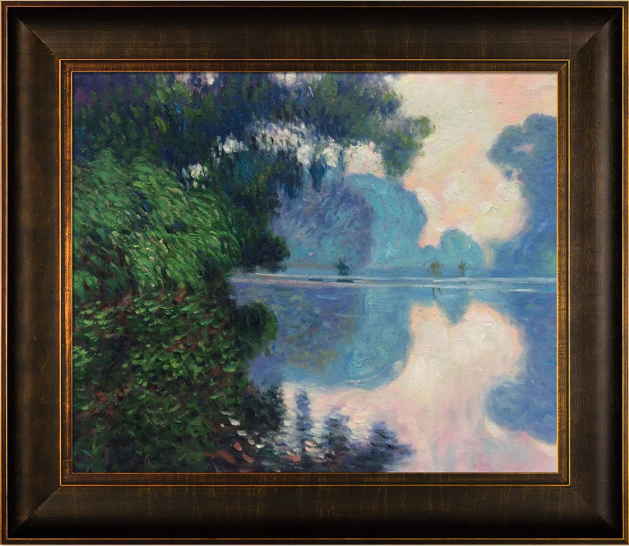 overstockArtMonet Morning on the Seine near Giverny Canvas Art, Veine D' Or Bronze Scoop Bronze and Rich Brown Finish