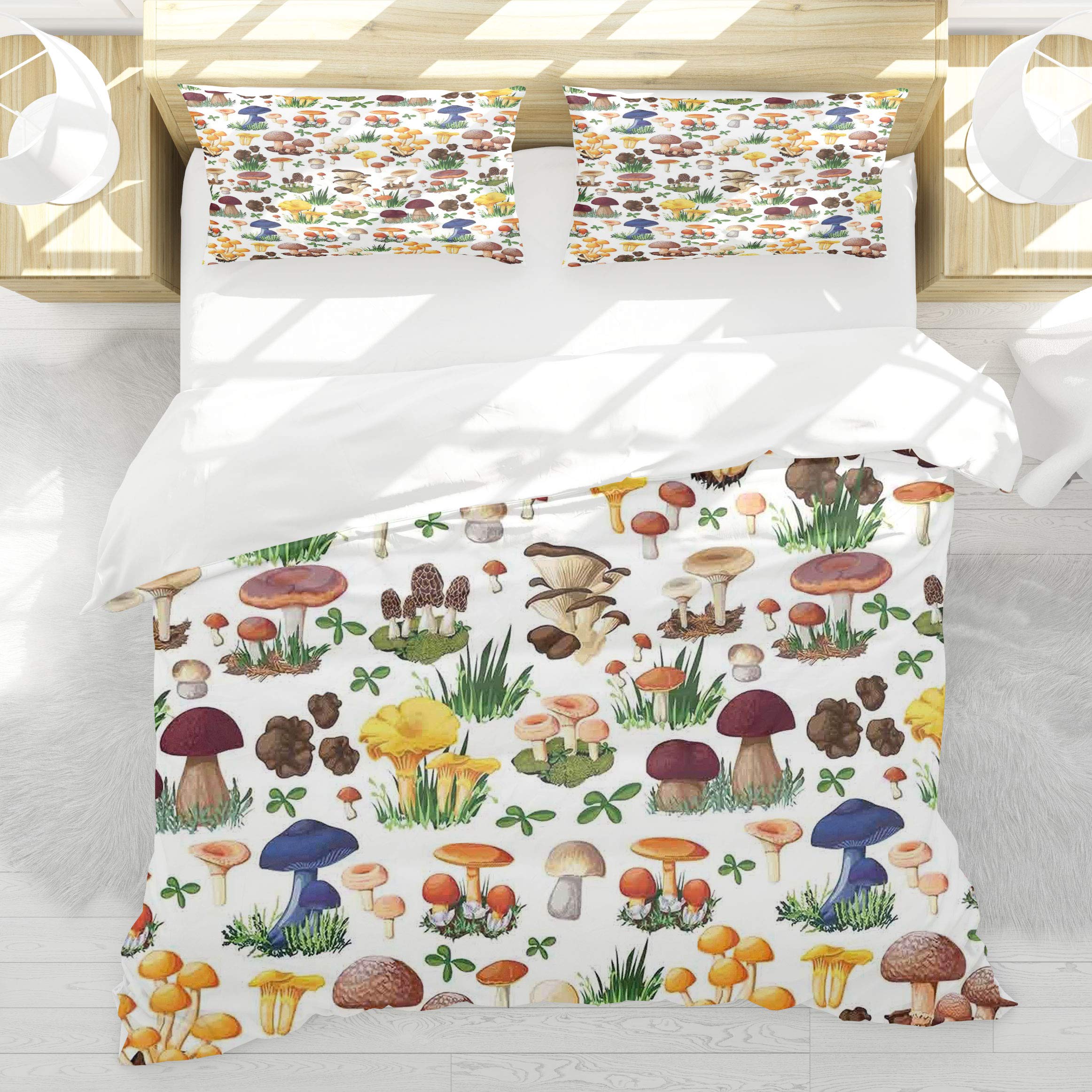 Parure Champignons Thème Jardin Biologique pour Chambre Ambiance Nature