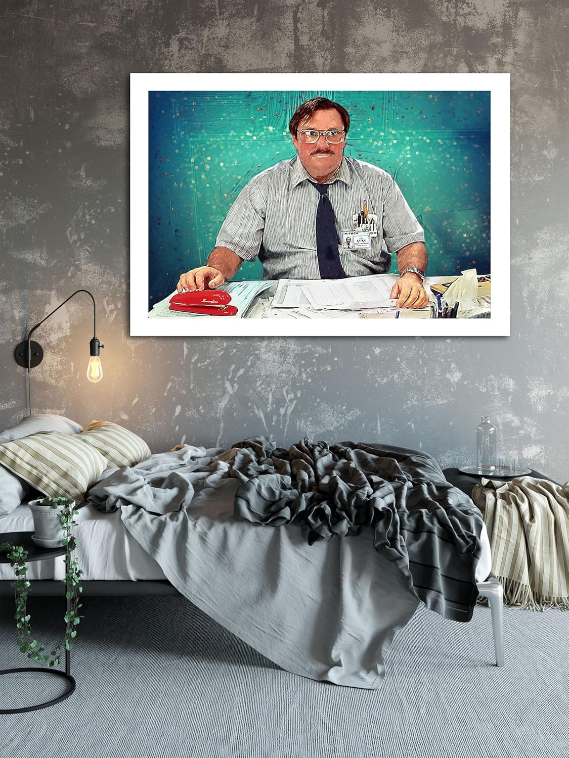 Red Stapler – Office Space – Art Print | Movie Artwork Illustration | Funny Digital Painting for Work Desk or Home Office Decor (10 x 7)