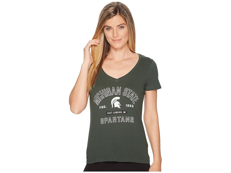 

Champion College Michigan State Spartans University V-Neck Tee (Dark Green) Girl's T Shirt