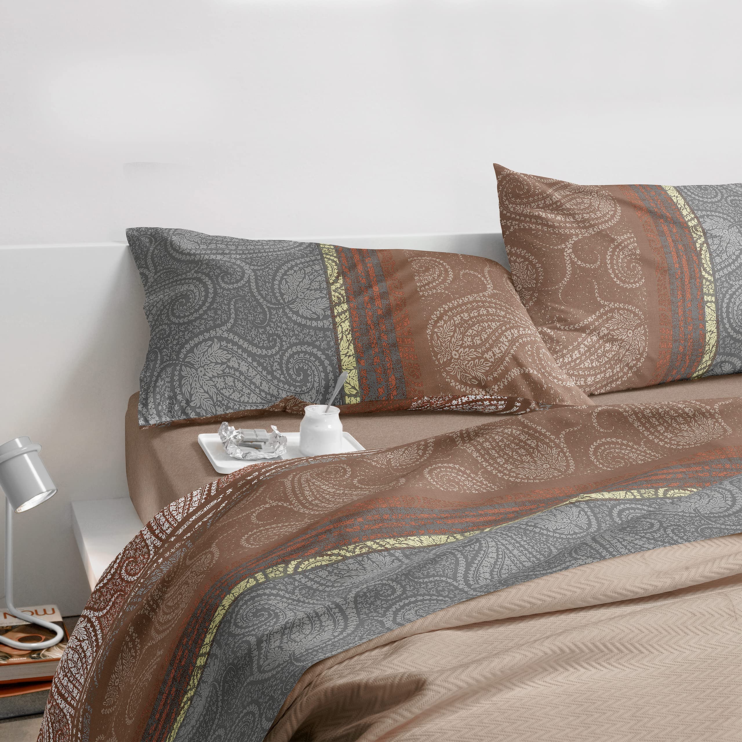 Bassetti Completo Letto Matrimoniale Serie Dream Sultana (Marrone)