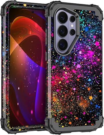 Miqala for Galaxy S26 Ultra Case,Glow in The Dark Three Layer Heavy Duty Shockproof Protection Hard Plastic Bumper+Soft Silicone Protective Case for Samsung Galaxy S26 Ultra 5G,Colorful Sky