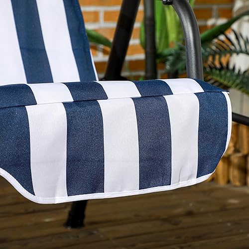 Miniatura 9 de Outsunny Silla columpio de 3 asientos para patio al aire libre con cojín extraíble, soporte de marco de acero y toldo inclinable ajustable para